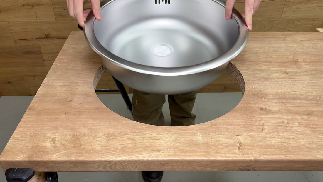 Spülbeckenausschnitt mit der Oberfräse herstellen (rund)