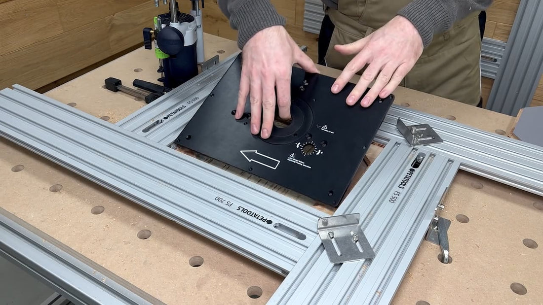 Einlegeplatten für Frästische präzise mit der Oberfräse einlassen