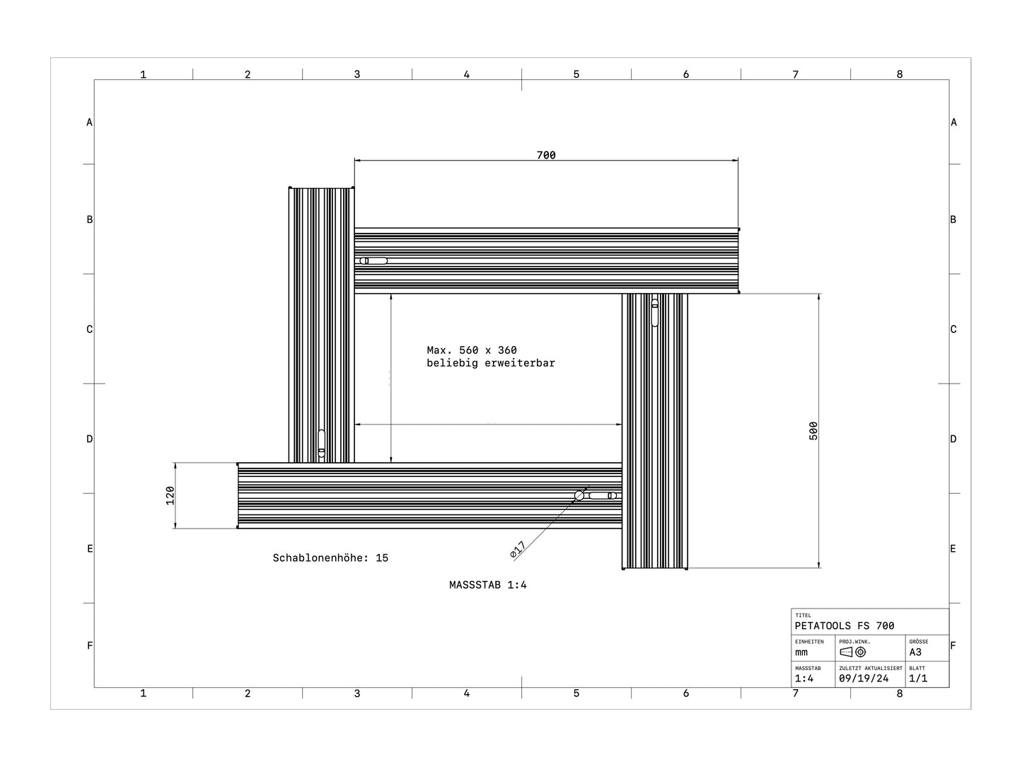 PETATOOLS® FS 700 Frässchablone